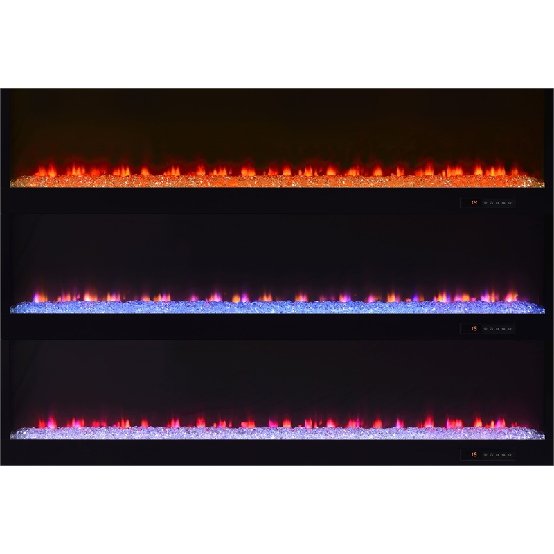 Pemberly Row TV Stand Fireplace with Bluetooth Speaker in White High Gloss