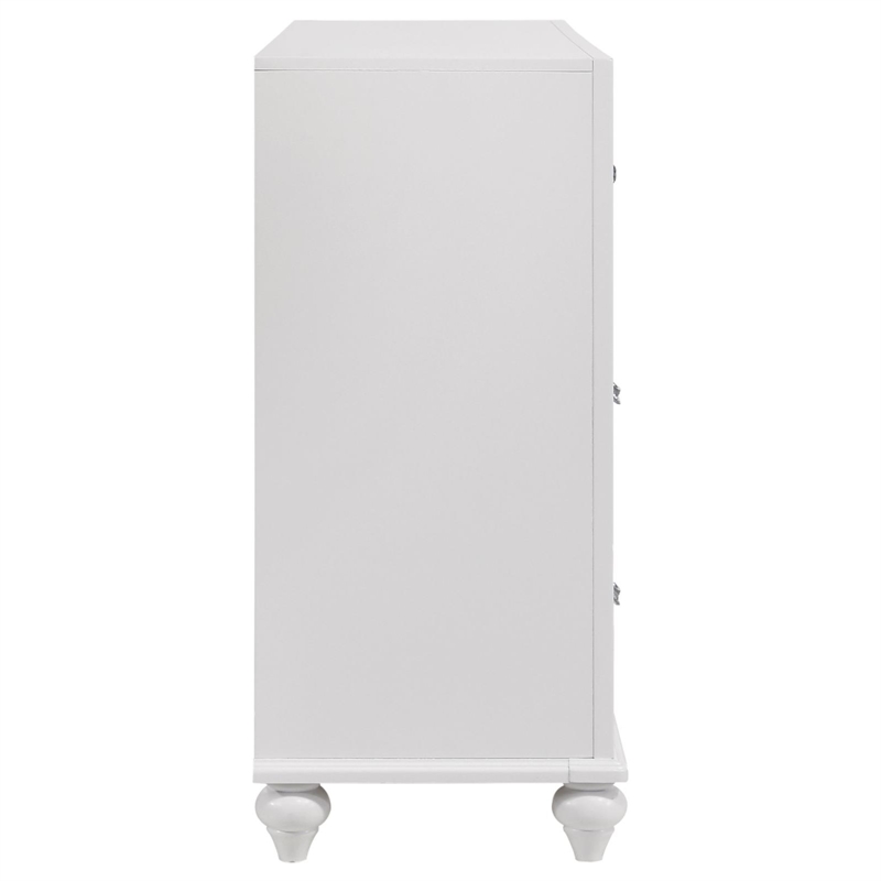 Pemberly Row 7-drawer Bedroom Dresser with Crystal Hardware in White