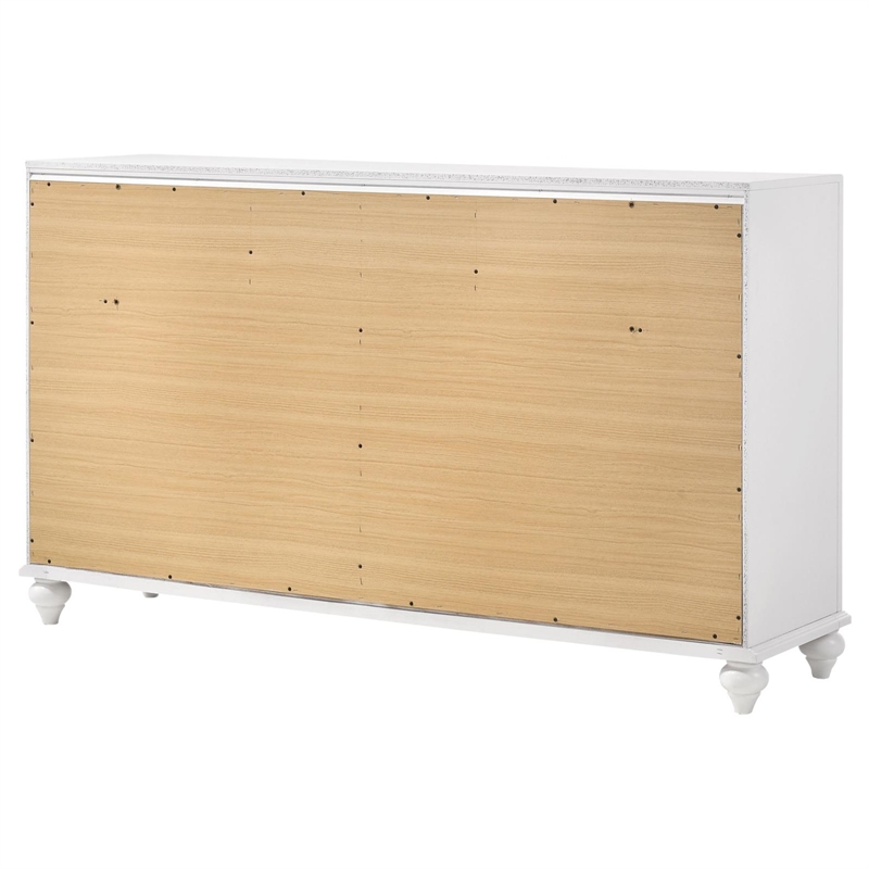 Pemberly Row 7-drawer Bedroom Dresser with Crystal Hardware in White