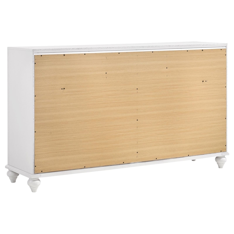 Pemberly Row 7-drawer Bedroom Dresser with Crystal Hardware in White