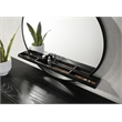 Pemberly Row Round Dresser Wall Mirror with Jewelry Tray in Black