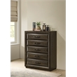 Pemberly Row 5-Drawer Transitional Wood Chest of Drawers in Dark Oak