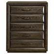Pemberly Row 5-Drawer Transitional Wood Chest of Drawers in Dark Oak