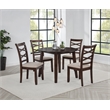 Pemberly Row 5-Piece Round Wood Dining Table Set in Dark Brown/Light Tan