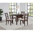 Pemberly Row 5-Piece Round Wood Dining Table Set in Dark Brown/Light Tan