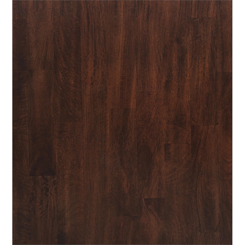 Pemberly Row 5-Piece Round Wood Dining Table Set in Dark Brown/Light Tan