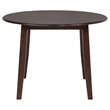 Pemberly Row 5-Piece Round Wood Dining Table Set in Dark Brown/Light Tan