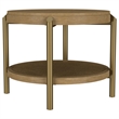 Pemberly Row 3-Piece Round Wood Coffee and End Table Set in Sand Wash