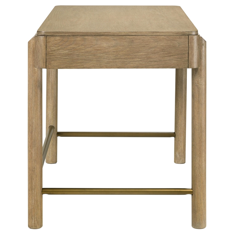 Pemberly Row 2-Piece Makeup Vanity Table and Mirror Set in Sand Wash