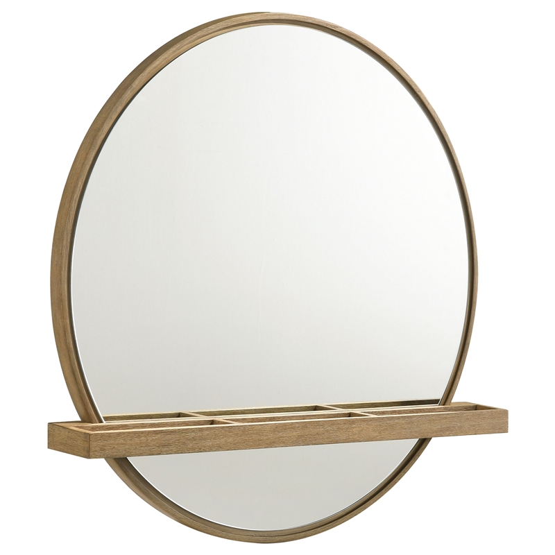 Pemberly Row 2-Piece Makeup Vanity Table and Mirror Set in Sand Wash