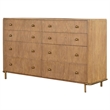 Pemberly Row 8-Drawer Dresser with Aged Brass Knobs in Sand Wash