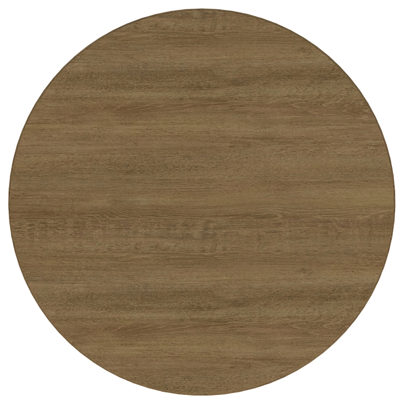 Pemberly Row 7-Piece Coastal Wood Dining Table Set in Sand Wash Brown/Black