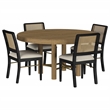 Pemberly Row 5-Piece Coastal Wood Dining Table Set in Sand Wash Brown/Black