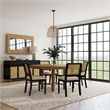 Pemberly Row 5-Piece Coastal Wood Dining Table Set in Sand Wash Brown/Black