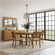 Pemberly Row 5-Piece Coastal Wood Dining Table Set in Sand Wash Brown/Cream