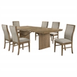 Pemberly Row 7-Piece Extension Dining Set in Distressed Light Brown