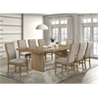 Pemberly Row 9-Piece Extension Dining Set in Distressed Light Brown