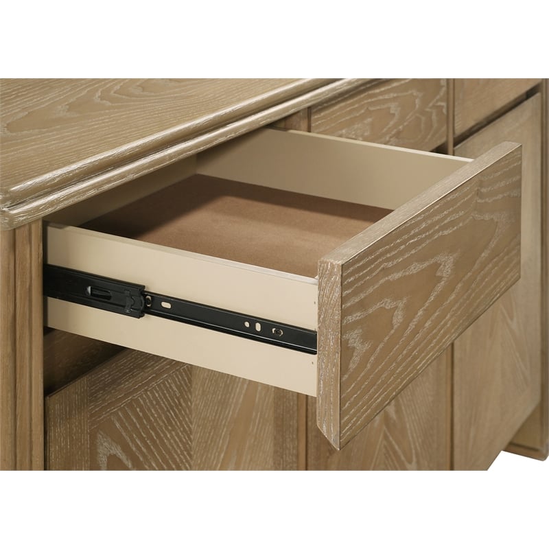 Pemberly Row 3-Door 59-Inch Sideboard Server in Distressed Light Brown