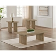 Pemberly Row 3-Piece Wood Coffee Table Set in Distressed Light Brown