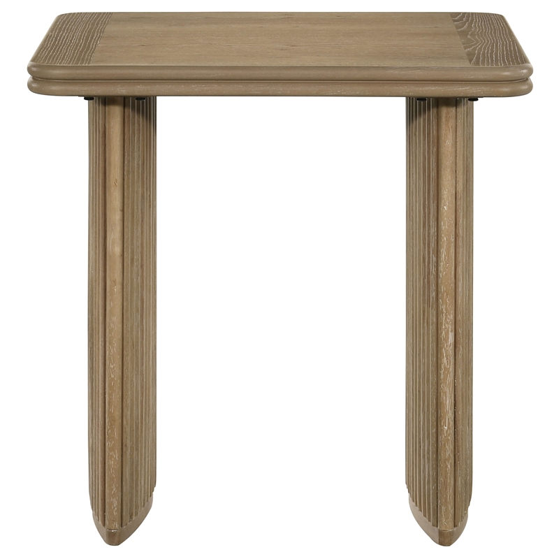 Pemberly Row 3-Piece Wood Coffee Table Set in Distressed Light Brown