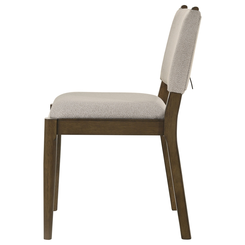 Pemberly Row Upholstered Fabric Dining Side Chair Set of 2 in Brown