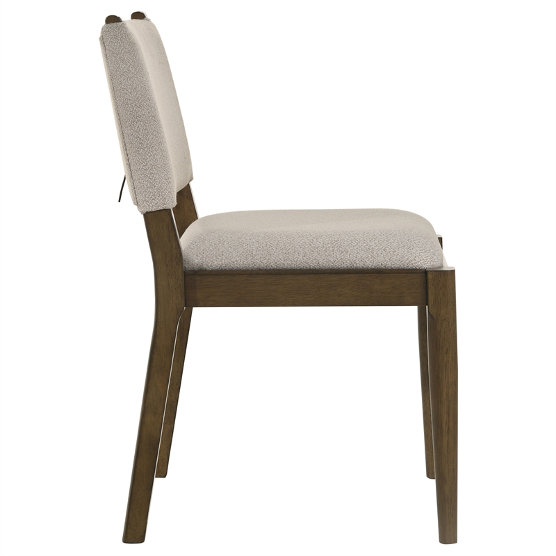 Pemberly Row Upholstered Fabric Dining Side Chair Set of 2 in Brown