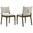 Pemberly Row Upholstered Fabric Dining Side Chair Set of 2 in Brown