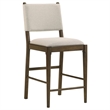 Pemberly Row Upholstered Fabric Counter Height Chair Set of 2 in Brown