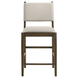 Pemberly Row Upholstered Fabric Counter Height Chair Set of 2 in Brown