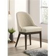 Pemberly Row Upholstered Fabric Dining Side Chair Set of 2 in Beige