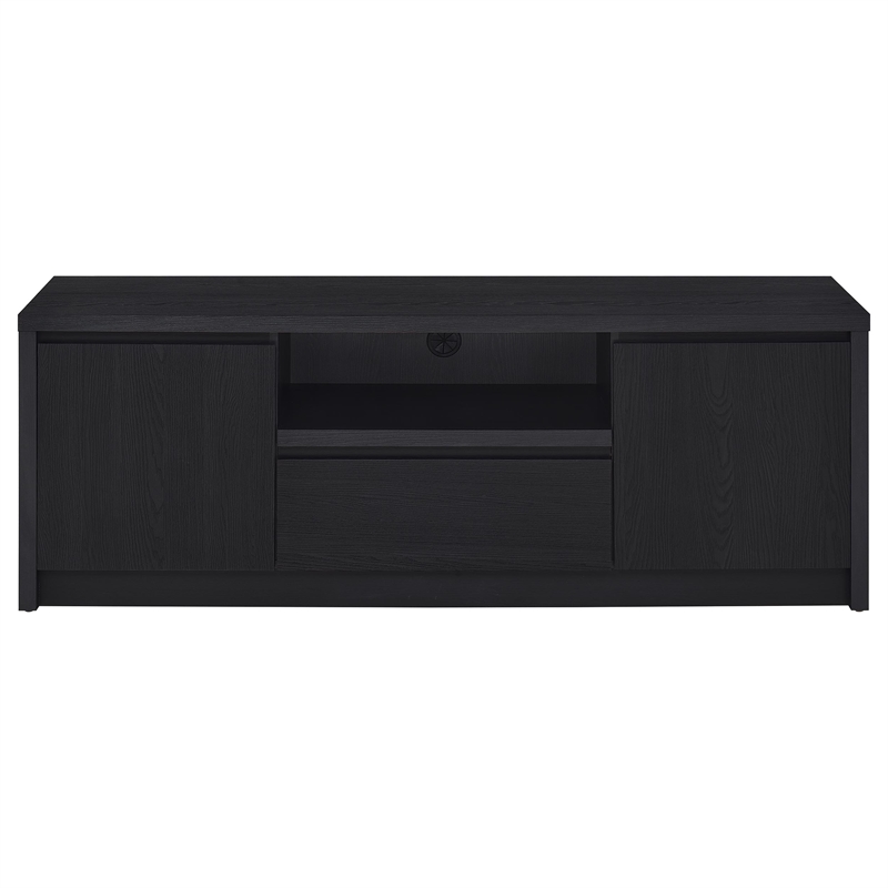Pemberly Row 60-inch 2-door TV Stand Media Console in Black Finish