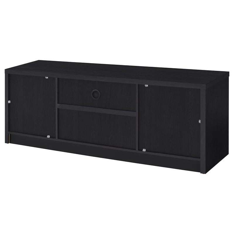 Pemberly Row 60-inch 2-door TV Stand Media Console in Black Finish