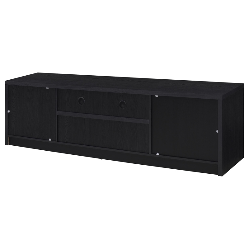 Pemberly Row 78-inch 2-door TV Stand Media Console in Black Finish