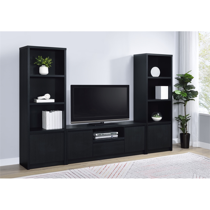 Pemberly Row 3-piece Entertainment Center 60-inch TV Stand in Black