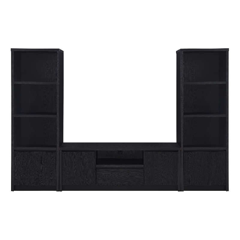Pemberly Row 3-piece Entertainment Center 60-inch TV Stand in Black