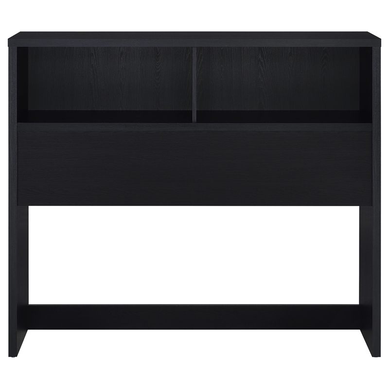 Pemberly Row 49-inch Full Wood Bookcase Headboard with 2 Cubbies in Black