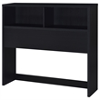 Pemberly Row 49-inch Full Wood Bookcase Headboard with 2 Cubbies in Black