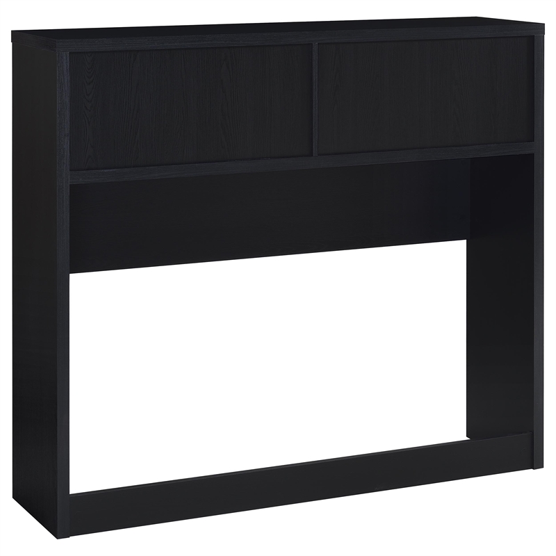 Pemberly Row 49-inch Full Wood Bookcase Headboard with 2 Cubbies in Black