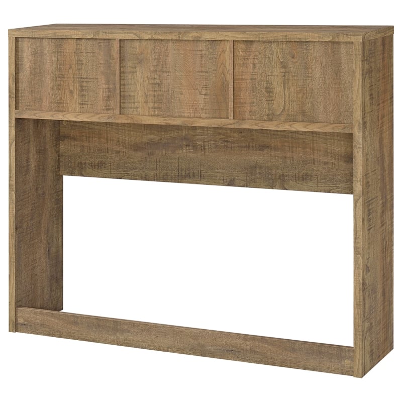 Pemberly Row 3-Piece Wood Queen Bedroom Set Bookcase Headboard in Brown