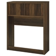 Pemberly Row 3-Piece Wood Twin Bedroom Set Bookcase Headboard in Dark Pine