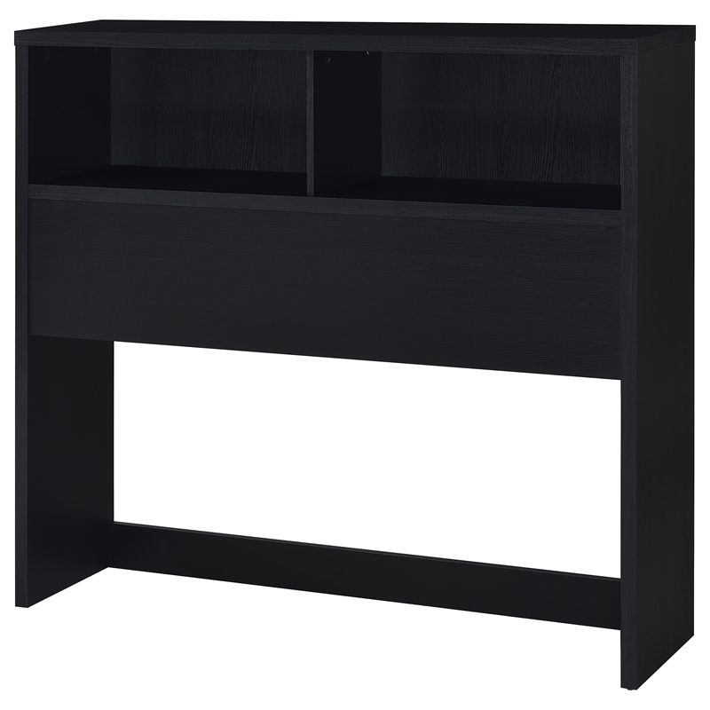 Pemberly Row 3-Piece Wood Full Bedroom Set Bookcase Headboard in Black