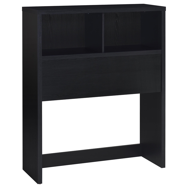 Pemberly Row 3-Piece Wood Twin Bedroom Set Bookcase Headboard in Black