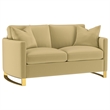 Pemberly Row 2-Piece Velvet Upholstered Sofa and Loveseat Set in Camel