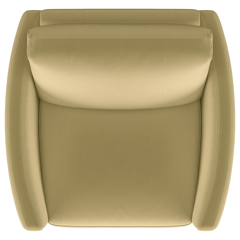 Pemberly Row Velvet Upholstered Curved Track Arm Accent Chair in Camel