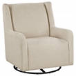 Pemberly Row Boucle Upholstered Swivel Glider Chair in Sandy Beige