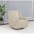 Pemberly Row Boucle Upholstered Swivel Glider Chair in Sandy Beige