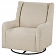 Pemberly Row Boucle Upholstered Swivel Glider Chair in Sandy Beige
