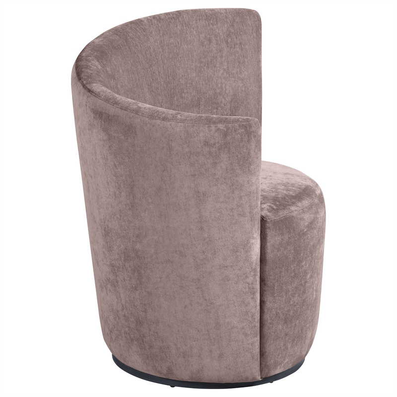 Pemberly Row Upholstered Swivel Chair with Curved Backrest in Blush