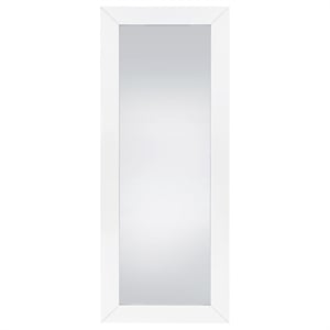 Pemberly Row Tempered Glass Full Length Mirror in White High Gloss