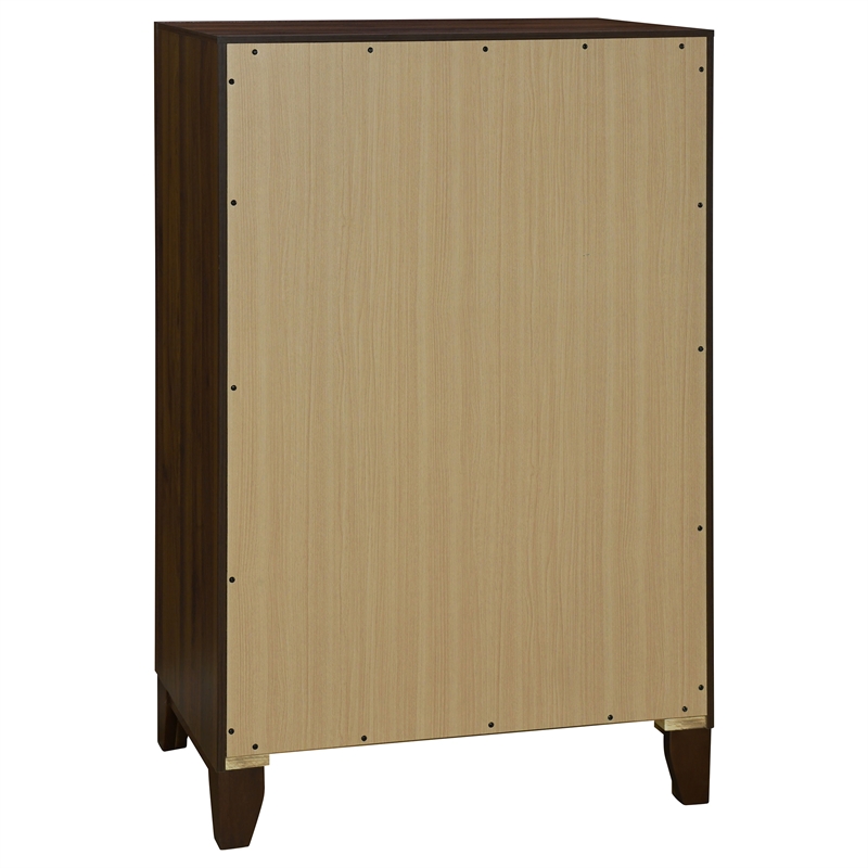 Pemberly Row 4-drawer Chest of Drawers with Gold Knobs in Walnut